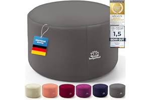 ‎BODY & MIND Body & Mind® Yogakissen Meditationskissen Boden Sitz-Kissen Polster für Meditation & Yoga; waschbarer Bezug und atmungsaktiver Premium Füllung; 18 cm Sitzhöhe