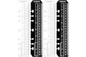 YUEJIESELECTED 4-Stück Lesezeichen Lineal, A5 Seitenmarker Lineal, Ordner, Kunststoff Seite Marker, Page Finder für A5 Format 6-Loch Binder Notizbuch, DIY Loseblatt Notebook Standard 6 Löcher Lesezeichen Lineal