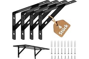 4 stycken hyllvinklar tung last, vinkelhylla med skruvar och pluggar, hyllvinkel, 150 x 95 mm, vinkel hyllhållare, hyllvinkel