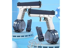 PEKOIU Pistola de Agua Eléctrica (2PCS), Potente Pistola de Agua para Niños,Juguetes de Piscina, 58CC + 434CC Capacidad,Summer Pool Beach Party Toys,para Niños Adultos