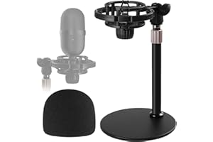 Frgyee Razer Seiren Mini Support de Microphone Réglable de Bureau Avec Araignée de Microphone Protection Contre le Vent en Mousse Protection Pop et Support Amortisseur Réduit le Bruit de Vibration