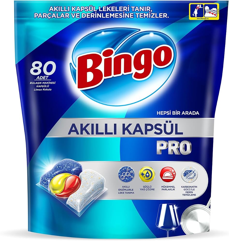 Bingo Akıllı Kapsül Pro Bulaşık Makinesi Deterjanı Tableti 80'li
