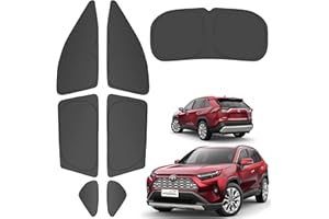 Proadsy Window Shades for Toyota Rav4 2019-2023 Side Windows Rear Windshield Triangular Window Sunshade for Baby/Camping Sun UV Rays and Privacy Protection Set of 7, Silver,Black