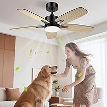 Ventilatore da soffitto da 106 cm con luce LED e telecomando, regolazione a 6 velocità, timer, motore CC, dimmerabile, 3 temperature di colore | Leroy Merlin