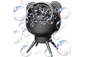 OIDOZAC Rechargeable Bubble Machine Outdoor for Kids, 30,000+ Release Per Minute Automatic Bubbles Makers, 90°/180° Rotating 500ML with 2 Speed Modes for Party, Wedding, Birthday