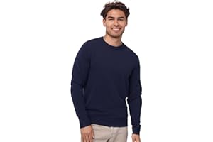 DANISH ENDURANCE Maglioncino Uomo Maniche Lunghe, Morbido Misto Cashmere, Maglione Girocollo Lana Merino e Cashmere, Comodo e Traspirante