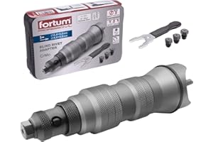 FORTUM Accesorio para Remachadora para Taladro y Atornillador | Herramienta de Remachado para Aluminio, Acero y Acero Inoxidable | Adaptador para Remaches de 2,4-4,8 mm | Pistola de Remaches Adaptador