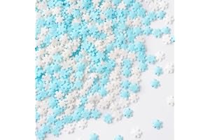 SUJOYGAR Décors Sucrés Mini Flocons De Neige 130 g - Décorations en Sucre pour Gâteaux, Bûches, Cupcakes