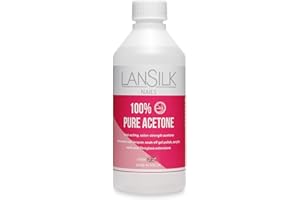 LANSILK PROFESSIONAL LanSilk, 100% Pure Acetone 250 ml Salon Strength Nail Polish Remover For Nail Lacquer SoakOff Gel Polish Acrylic Nails And Fibreglass Extensions Made In The UK