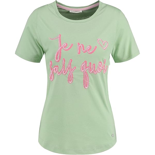 T-Shirt Donna KEY LARGO A Collo V – Carmen, Misto Cotone Con Stampa Artistica