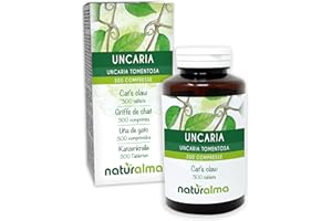‎NATURALMA Koci pazur lub Vilcacora (Uncaria tomentosa) kora Naturalma - 150 g - 300 tabletek - Suplement diety - Naturalne i Wegańskie