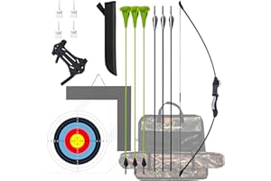 VALYPANOR 45 Inch Bow and Arrow Set for Teenagers, Teenagers, Beginners, Bow Kit for Backyard Sports with 6 Arrows, Target Quiver Indoor and Outdoor for Children and Teenagers 8-15 Years