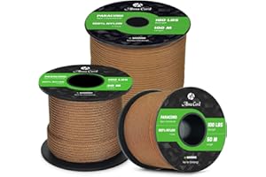 Abma Cord Paracord 2mm 100% Nylon Corda 30m Tipo I Corda da Paracadute a 1 Filo - Max. 45 kg - Marrone Coyote