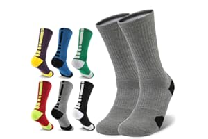 SPFASZEIV 6 Paia di Calzini Sportivi in Cotone Unisex Calzini alti da Corsa Calzini Sportivi Traspiranti Allenamento Multi-allenamento All'aperto Calze da Basket Allenamento Lavoro