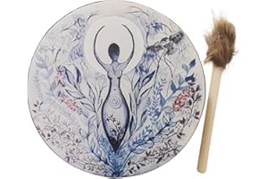 EEOO 25CM Shaman Drum - Handmade Shamanic Drum Spirit Music Playing Instrument with Exquisite Appearance Creative Home Office Decoration Ornament