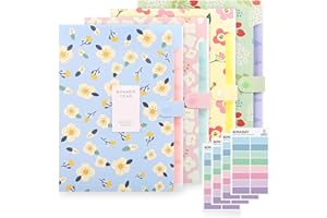 KONVINIT Rozszerzany organizer na dokumenty A4 z 8 kieszeniami o dużej pojemności, rozszerzalny segregator na dokumenty do domu, szkoły, biura, 4 szt