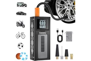SAHESUN PAIDASHU Reifenaufbläser Kabelloser Luftkompressor, Tragbarer 150PSI 6000mAh Elektrischer Fahrradpumpe mit Digitalem Dual-Werte-LCD-Display, Aufladbarer Reifenpumpe für Auto, Fahrrad, Motorrad, Ball