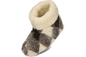 BeComfy Pantoufles Laine de Mouton Chauds Chaussons pour Hommes Femmes Unisexe Laine Bottes Hiver 36-50 EU