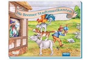 TRÖTSCH - Märchenbuch Pop-up-Buch "Die Bremer Stadtmusikanten"| Pop up Märchenbuch im handlichen Format mit Aufklapp-Szenen: Märchenbuch mit zauberhaften Illustrationen | Ab 3 Jahren