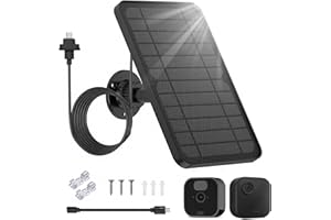TYEYOBER Solar Panel for Blink Camera,Compatible with Blink Outdoor Camera,Blink Outdoor 4 (4th Gen), Blink 3rd Gen,Blink XT/XT2,Comes with 13.1ft/4m Long Outdoor Power Cable and 360 Degree Adjustable Stand