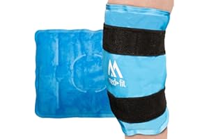 MEDFIT Med-Fit Poche de glace réutilisable pour soulager la douleur du genou, thérapie par compression froide pour les blessures aux jambes, gonflements, ecchymoses et entorses.