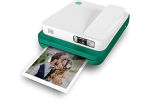 KODAK Smile Classic Digital Instant Camera with Bluetooth (Green) 16MP Pictures, 35 Prints per Charge – Includes Starter Pack 3.5 x 4.25" ZINK Photo Paper, Sticker Frames Edition