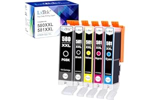 ‎LXTEK LxTek Druckerpatronen 580 581 Multipack Kompatibel für Canon TR8550 Druckerpatronen Pixma TR8550 TS6150 TS8150 TS8250 TS6250 TR7550 TS705 TS705a TS8151 TS6151 TS8152 TS9150 TS9155 TS9550 (5er-Pack)