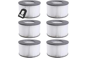 KGC Ersatz Filterkartuschen für MSpa Filter, 6 Stück Ersatzfilter kompatibel mit Whirlpool MSpa Modelle ab 2020, Filterkartusche Wasserfilter für Aufblasbare Pools,Heiße U-Boote und Spa