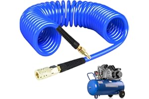Acboor Tubo ad aria compressa, 7,5 metri, tubo a spirale ad aria compressa, diametro interno: 6,5 mm; diametro esterno: 10 mm con tubo di pressione dell'aria tedesco DN 7,2, tubo compressore,