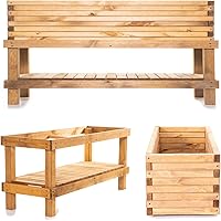 BooGardi Pflanzkasten Pflanzkübel Hochbeet 90cm mit Unterbau aus Holz imprägniert