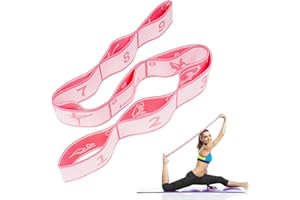 flintronic Yoga Stretching Strap, Stretcher Yoga Belt with Loops, Leg Stretcher for Exercise, Leg and Foot Stretch Assist - with TPE Tension Straps