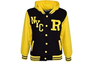 A2Z 4 Kids Dziewczynki Chłopcy B.B Kaptur R Moda NYC Kurtka Varsity Baseball Styl Płaszcz Długie Rękawy Moda Codzienna Dla Unisex Wiek 2-13 Lat