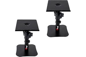 TLINGT SUPPORT Studio-Monitor-Ständer und Lautsprecherständer, Desktop-Ständer, 2er-Set, 17 x 20 cm große Metallablageideal für 3 bis 4 Zoll Monitorlautsprecher und Regallautsprecher