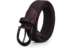 JASGOOD Braided Canvas Stretch Belt Elastic Casual Belt for Men,Women,Junior 1.3 Inch Wide