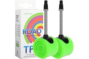PTUI 30g Ultralight 700C Bike Inner Tube TPU Road Bicycle Tire 28'' Compatible with 700x18/23/25/28/30/32C French Type Valves 45/65/85mm, 2Pcs(Include Bike Inner Tire Patch Repair Kit), Green