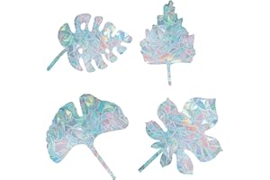 GORGECRAFT 16PCS Pegatinas de Ventana de Hoja Tropical Pegatinas de Vidrio Arcoíris Estáticas Calcomanías de Alerta de Ventana Anticolisión Decoraciones para Atrapar el Sol Vinilo Prismático