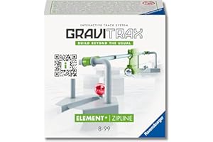 Ravensburger - Gravitrax Zipline | Circuito Canicas con 11 Piezas | Rompecabezas Niños con Canicas | Juegos para Niños De 8 Años | Juegos Mesa Compatibles con Todos Los Gravitrax