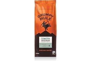 Grumpy Mule Sumatra Mount Gayo Organic (Whole Coffee Beans) with notes of Cocoa and Warm Spice 500g