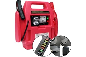 4TRESS PP10 12V, 900A 3-in-1 Emergency Jump Starter, Rechargeable 10Ah battery, LED Work and Warning Lights with Car Battery Alternator Tester and 4TRESS Non Slip Car Dash Mat