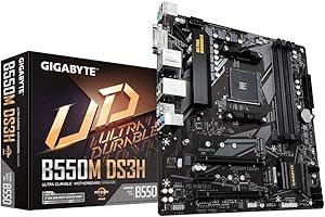 GIGABYTE B550M DS3H (AM4 AMD/B550/Micro ATX/Dual M.2/SATA 6Gb/s/USB 3.2 Gen 1/PCIe 4.0/HMDI/DVI/DDR4/Motherboard)