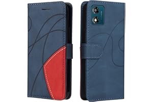 WUHAIZHER Motorola Moto E13 Case Geometric, Shockproof Wallet Case PU Leather with Card Slots Folding Stand Magnetic Scratchproof Protect Flip Cover for Motorola Moto E13 Phone Cases, Blue