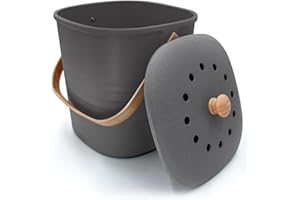 YourCasa Biomülleimer Küche klein 4L geruchsdicht für Biomüll - Komposteimer mit Aktivkohlefilter - nachhaltiger Bio Mülleimer mit Deckel Abfalleimer Behälter Bioabfallbehälter Biotonne (4L Anthrazit)