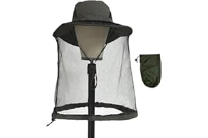 FUIPVGI Imkerhut, Moskitonetz Kopf, Mückenhut, Moskitonetz Sonnenhut Hut mit Netz Imker, Faltbar Bienenzucht Schleier Hut Angeln Wandern Gartenarbeit
