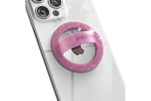 Encased Soporte magnético para teléfono (compatible con MagSafe) anillo de silicona fino para iPhone (purpurina rosa)