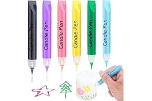 Ronoza® 6 Stück Wachsstifte für Kerzen, Candle Pen, Kerzen Bemalen Set, Taufkerze Selber Machen, Kerzen Selber Machen Set, Kerzenstifte zum Verzieren & Bemalen von Kerzen, je 10 ml, Grundfarbe
