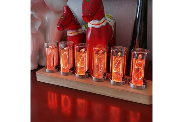 LED-Nixie-klocka, digital rörklocka, Nixie-rörklocka, kalender, gör-det-själv, anpassad fotodisplay, 20 lägen, USB typ-C, för älskare eller vän, till jul och födelsedag (D)