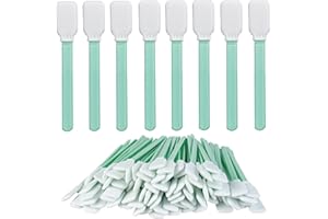 TOATELU 100 varillas de limpieza, bastoncillos de limpieza de espuma, bastoncillos largos estériles, rectangulares para impresora de inyección de tinta, lente óptica, cabezal de impresión, cámara,