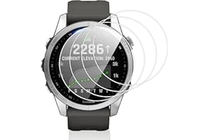 Vauki 4 sztuki folii ochronnej do Garmin Fenix 7s, twardość 9H, szkło ochronne, folia ochronna na wyświetlacz, odporna na zarysowania HD, przezroczysta, ochrona przed odciskami palców, bez pęcherzyków