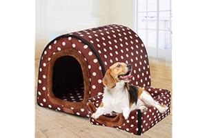 qing yun Cuccia per cani di taglia grande, lussuosa, calda, con cuscino, XL, XXL, per interni, per cani, gatti, igloo, per interni ed esterni, lavabile (XL, 75 x 57 x 55 cm, G)