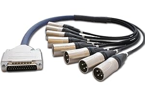 DESIGNACABLE Van Damme 25 Pin D Sub to Male XLR Lead. Tascam Analogue Standard (1m)